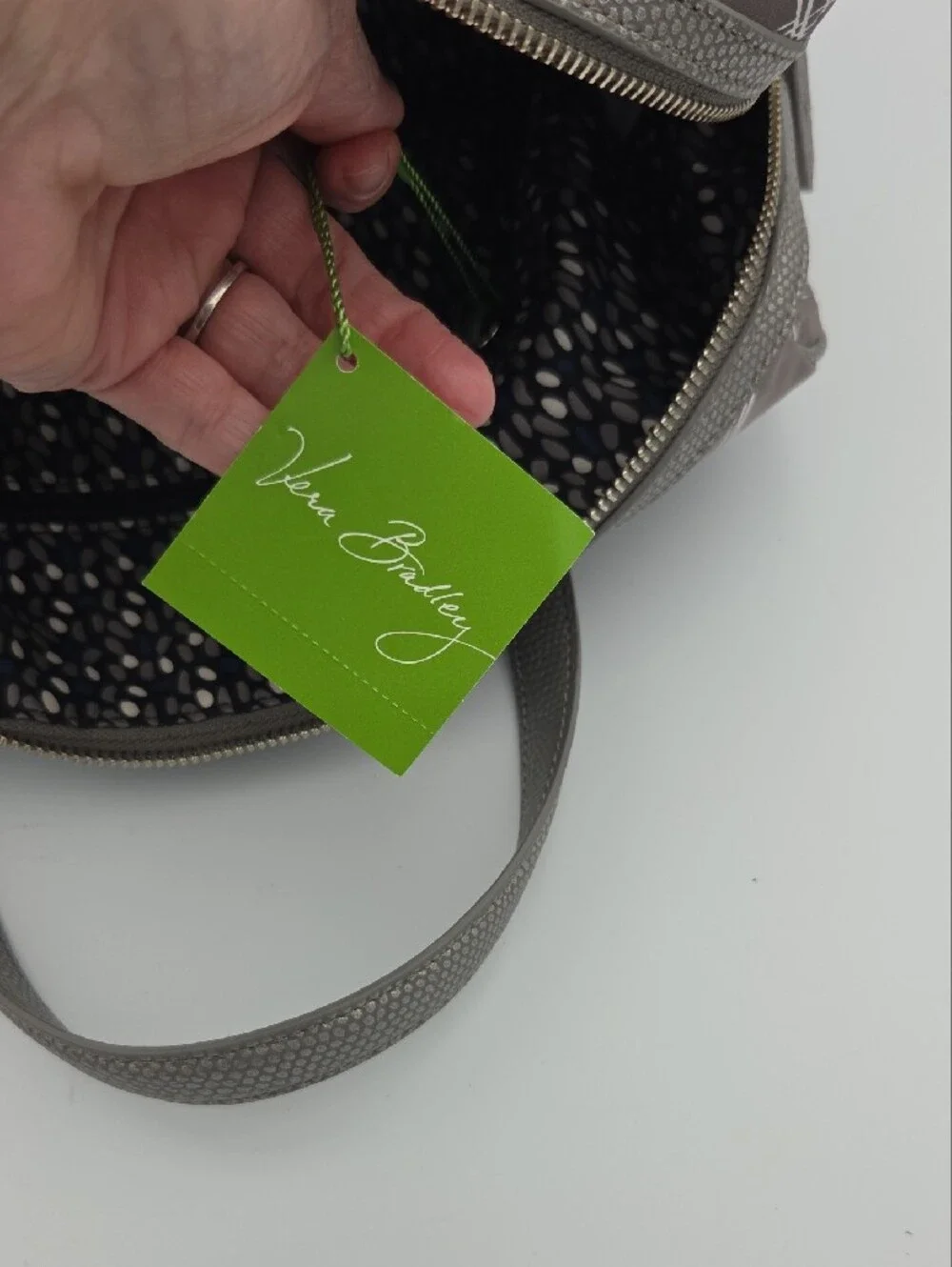 Vera Bradley Gray Quilted Pattern Convertible Shoulder Bag